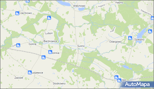 mapa Sulino gmina Marianowo, Sulino gmina Marianowo na mapie Targeo