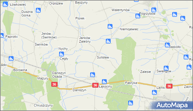 mapa Sulisław gmina Raszków, Sulisław gmina Raszków na mapie Targeo