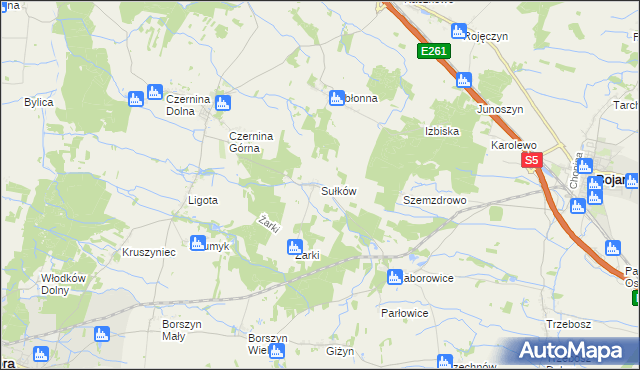 mapa Sułków gmina Góra, Sułków gmina Góra na mapie Targeo