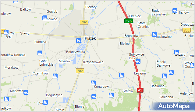 mapa Sułkowice Pierwsze, Sułkowice Pierwsze na mapie Targeo