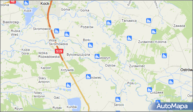 mapa Sułoszyn gmina Firlej, Sułoszyn gmina Firlej na mapie Targeo