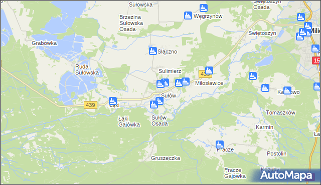 mapa Sułów gmina Milicz, Sułów gmina Milicz na mapie Targeo