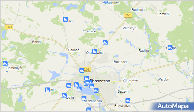 mapa Sułowo gmina Choszczno, Sułowo gmina Choszczno na mapie Targeo