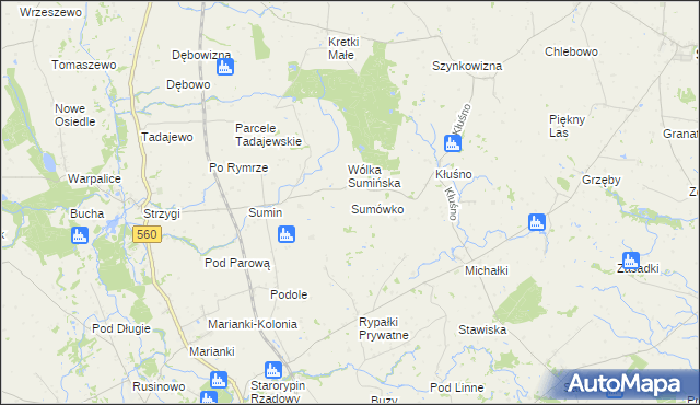 mapa Sumówko gmina Osiek, Sumówko gmina Osiek na mapie Targeo