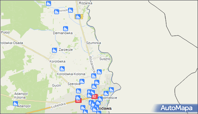 mapa Suszno, Suszno na mapie Targeo