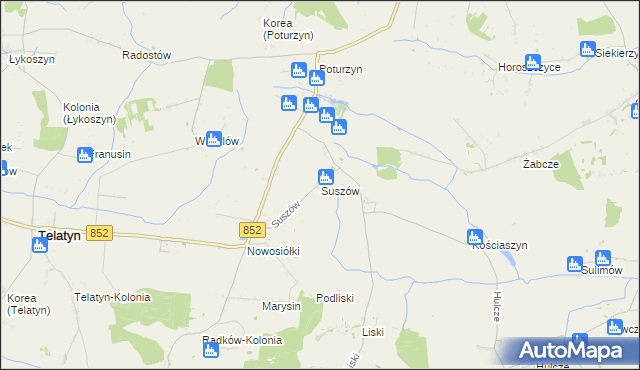 mapa Suszów, Suszów na mapie Targeo