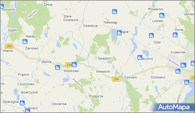 mapa Swadzim gmina Barlinek, Swadzim gmina Barlinek na mapie Targeo