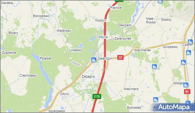 mapa Swarożyn, Swarożyn na mapie Targeo