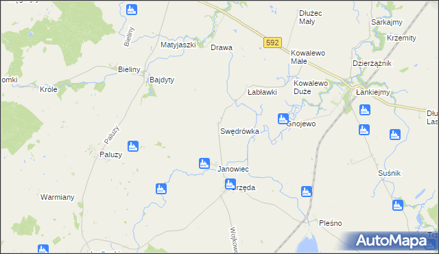 mapa Swędrówka, Swędrówka na mapie Targeo