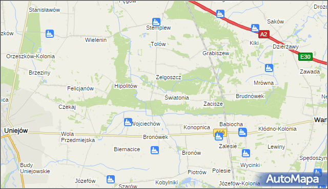 mapa Światonia, Światonia na mapie Targeo