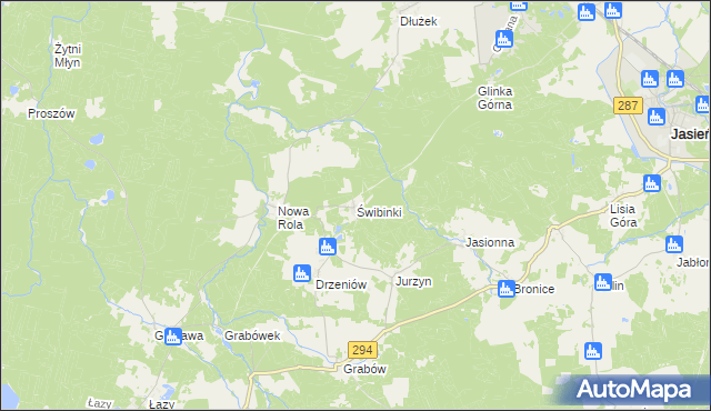 mapa Świbinki, Świbinki na mapie Targeo