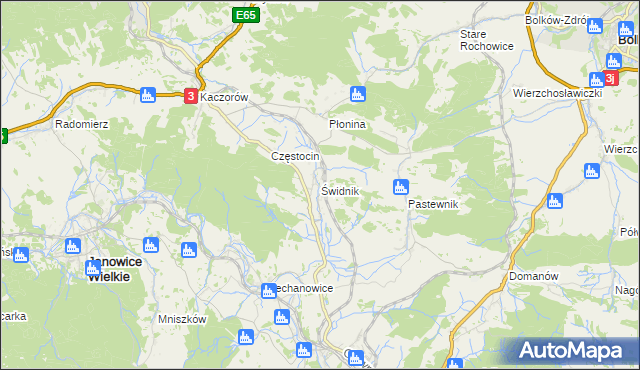 mapa Świdnik gmina Marciszów, Świdnik gmina Marciszów na mapie Targeo