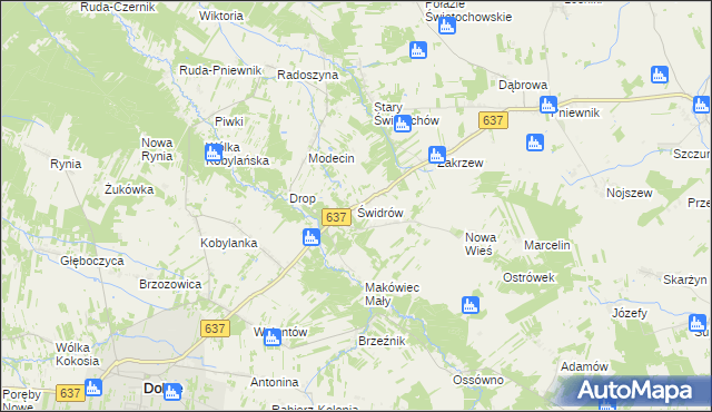 mapa Świdrów, Świdrów na mapie Targeo