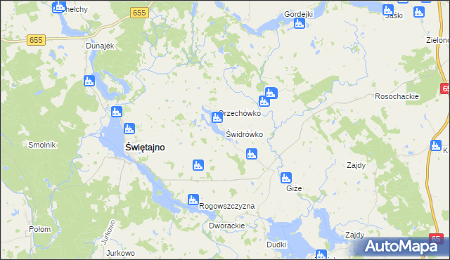 mapa Świdrówko, Świdrówko na mapie Targeo