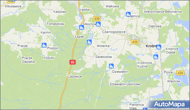 mapa Świebodów, Świebodów na mapie Targeo