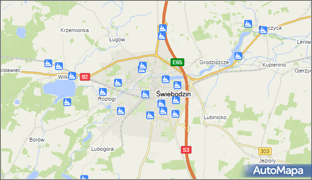 mapa Świebodzin, Świebodzin na mapie Targeo