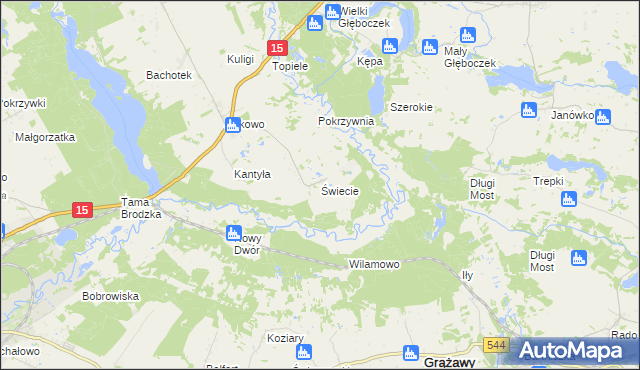 mapa Świecie gmina Brzozie, Świecie gmina Brzozie na mapie Targeo