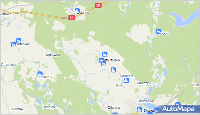 mapa Święciechów, Święciechów na mapie Targeo