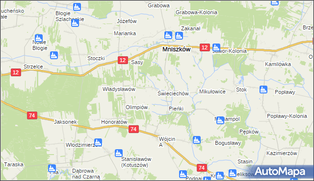 mapa Świeciechów, Świeciechów na mapie Targeo