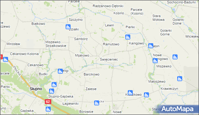 mapa Święcieniec, Święcieniec na mapie Targeo