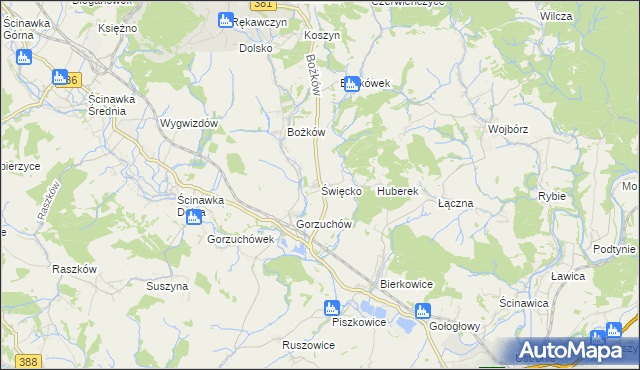 mapa Święcko, Święcko na mapie Targeo