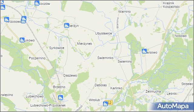 mapa Świeminko, Świeminko na mapie Targeo