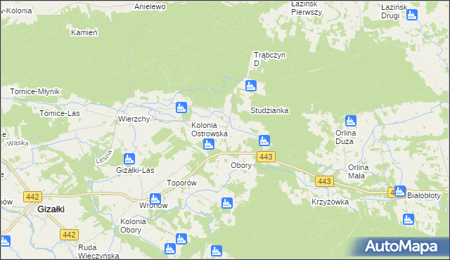 mapa Świerczyna gmina Gizałki, Świerczyna gmina Gizałki na mapie Targeo