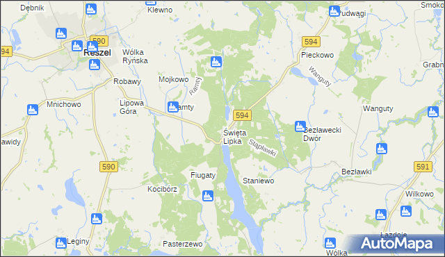 mapa Święta Lipka, Święta Lipka na mapie Targeo