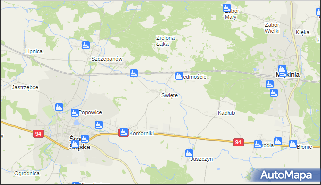 mapa Święte gmina Środa Śląska, Święte gmina Środa Śląska na mapie Targeo