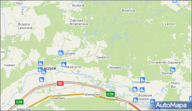 mapa Świetlino, Świetlino na mapie Targeo