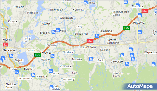 mapa Świętoszówka, Świętoszówka na mapie Targeo