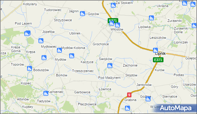 mapa Swojków gmina Lipnik, Swojków gmina Lipnik na mapie Targeo