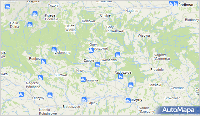 mapa Swoszowa, Swoszowa na mapie Targeo