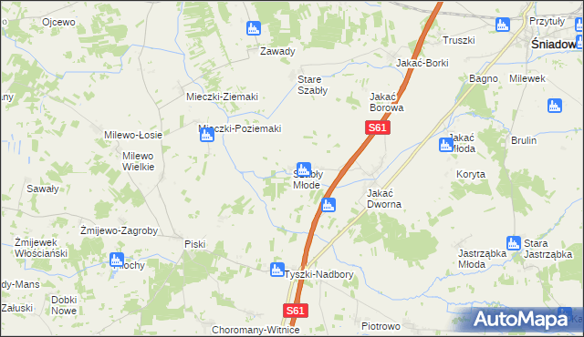 mapa Szabły Młode, Szabły Młode na mapie Targeo