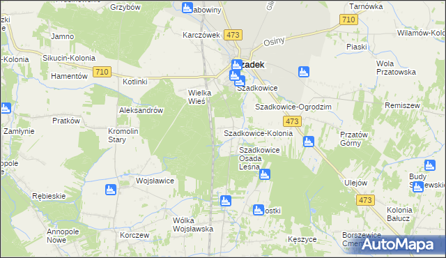 mapa Szadkowice-Kolonia, Szadkowice-Kolonia na mapie Targeo