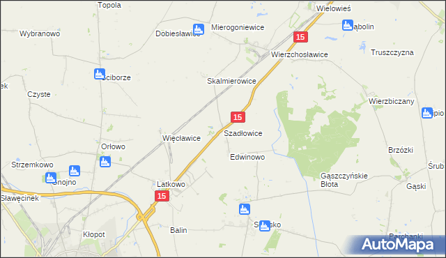 mapa Szadłowice gmina Gniewkowo, Szadłowice gmina Gniewkowo na mapie Targeo