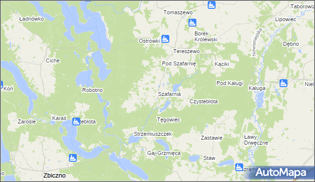 mapa Szafarnia gmina Kurzętnik, Szafarnia gmina Kurzętnik na mapie Targeo