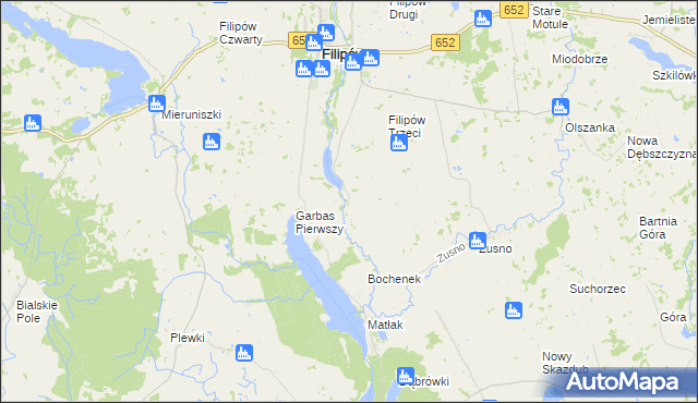 mapa Szafranki gmina Filipów, Szafranki gmina Filipów na mapie Targeo