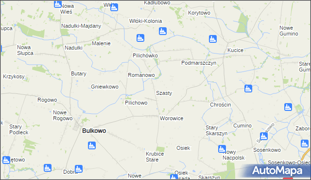 mapa Szasty, Szasty na mapie Targeo