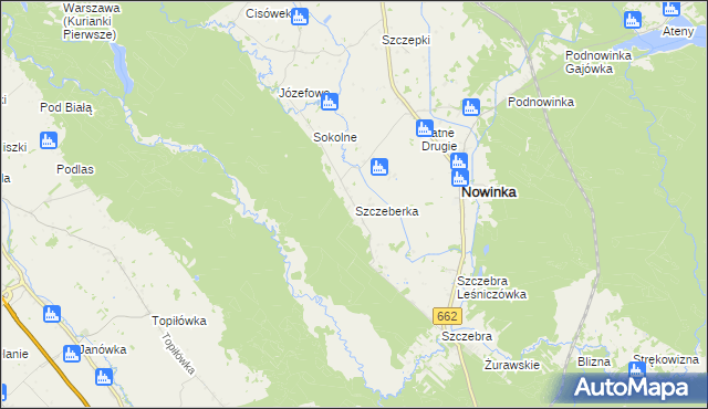 mapa Szczeberka, Szczeberka na mapie Targeo