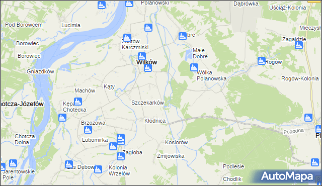 mapa Szczekarków-Kolonia, Szczekarków-Kolonia na mapie Targeo