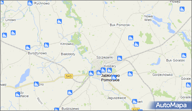 mapa Szczepanki gmina Jabłonowo Pomorskie, Szczepanki gmina Jabłonowo Pomorskie na mapie Targeo