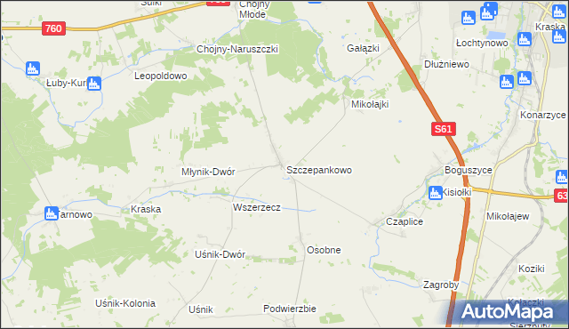 mapa Szczepankowo gmina Śniadowo, Szczepankowo gmina Śniadowo na mapie Targeo