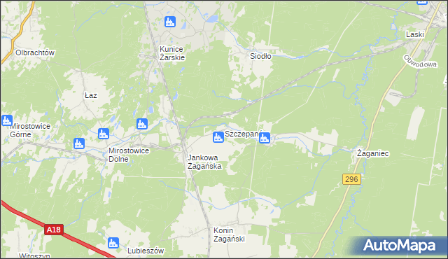 mapa Szczepanów gmina Iłowa, Szczepanów gmina Iłowa na mapie Targeo