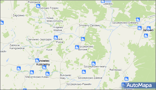 mapa Szczepkowo Borowe, Szczepkowo Borowe na mapie Targeo