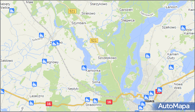 mapa Szczepkowo gmina Iława, Szczepkowo gmina Iława na mapie Targeo