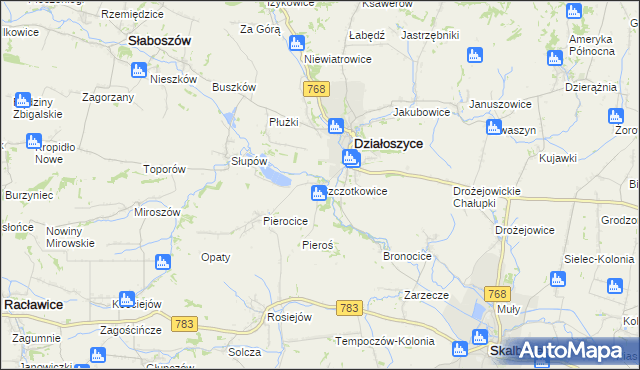 mapa Szczotkowice, Szczotkowice na mapie Targeo