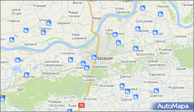 mapa Szczucin, Szczucin na mapie Targeo