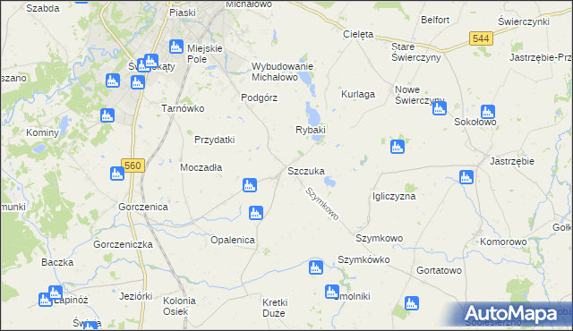 mapa Szczuka, Szczuka na mapie Targeo