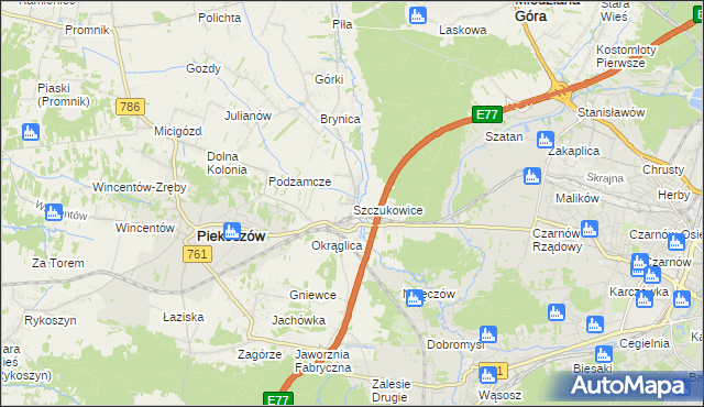 mapa Szczukowice, Szczukowice na mapie Targeo